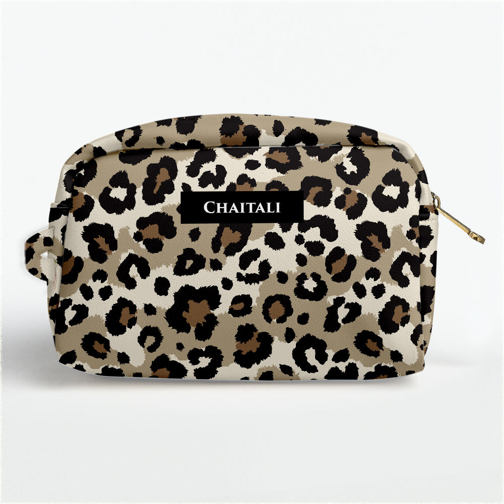 leopard travel pouch